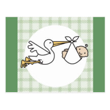 La livraison de bébé de cigogne cartes postales