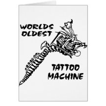 La machine de tatouage la plus ancienne des mondes cartes de vœux