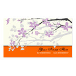 La magnolia fleurit floral orange pourpre cartes de visite professionnelles