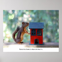 La maison est où le coeur est écureuil poster