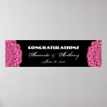 La marguerite rose tresse la bannière de mariage o poster