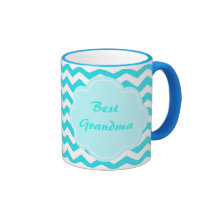la meilleure grand-maman de chevron bleu moderne d mug