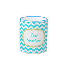 la meilleure grand-maman de chevron bleu moderne d tasse