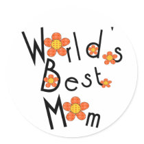 La meilleure maman du monde génial de fleurs autocollants