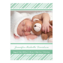 La menthe barre des annonces de naissance de bébé invitations