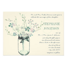 La menthe rougissent mariage rose de fleur sauvage carton d'invitation