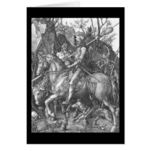 La mort de chevalier d'Albrecht Durer et le diable Carte De Vœux