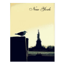 La mouette et la statue de la liberté cartes postales