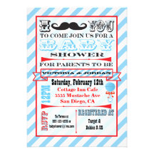 La moustache couple des invitations de baby shower