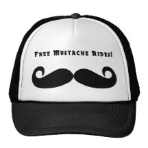 La moustache libre monte le chapeau casquette
