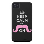 La moustache rose de guidon gardent le cas calme d coque iPhone 4 Case-Mate