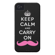 La moustache rose gardent le calme et continuent l coque iPhone 4