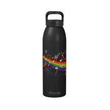 La musique blanche d'arc-en-ciel note la bouteille