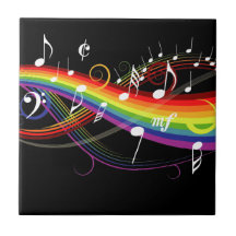 La musique blanche d'arc-en-ciel note la tuile carreau en céramique