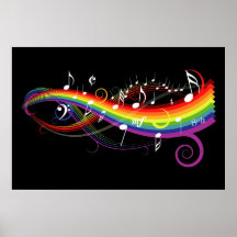 La musique blanche d'arc-en-ciel note l'affiche