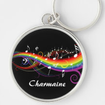 La musique blanche personnalisée d'arc-en-ciel not porte-clef