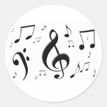 La musique de enflement note l'autocollant