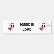 La musique est amour autocollants pour voiture