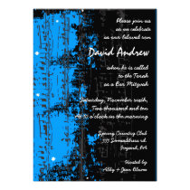 La musique note le bleu d'invitation de Mitzvah de invitations