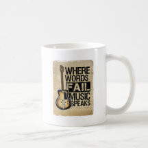 la musique parle tasse à café