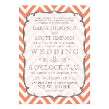 La nectarine Chevron orange barre l'invitation de 