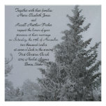 La neige a couvert le mariage de pin d'hiver cartons d'invitation personnalisés