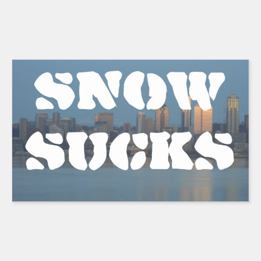 La neige suce autocollants rectangulaires