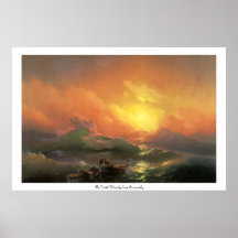 La neuvième affiche d'Ivan Aivazovsky de vague