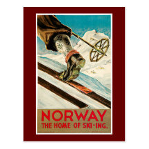 La Norvège la maison de l'affiche vintage de voyag Cartes Postales