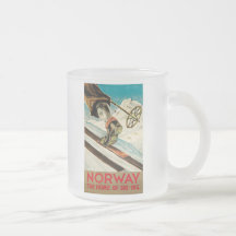 La Norvège la maison de l'affiche vintage de voyag Tasse À Café