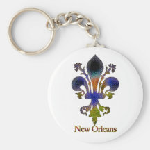 La Nouvelle-Orléans antique colorée Fleur de lis Porte-clef