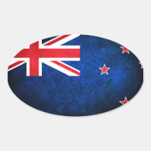 La Nouvelle Zélande ; Drapeau de kiwi Autocollant Ovale