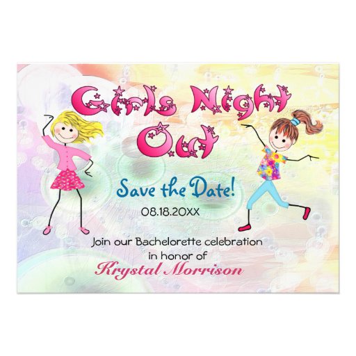 La nuit de la fille - faites gagner la date carton d'invitation