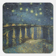 La nuit étoilée, 1888 autocollant carré