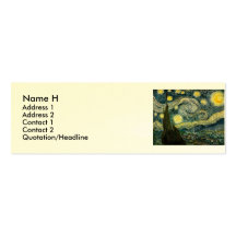 La nuit étoilée de Vincent van Gogh (1889) Cartes De Visite Professionnelles