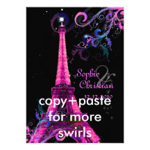 La Nuit, invitations de Paris de mariage de Tour E