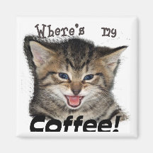 Là où est mon chat de café aimants
