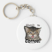 Là où est mon chat de café porte-clés