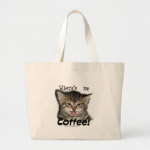 Là où est mon chat de café sacs en toile