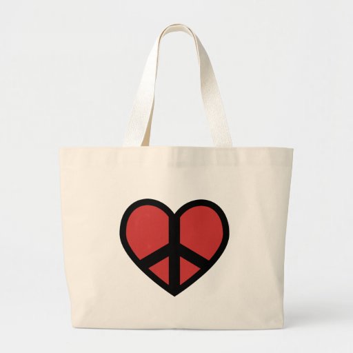 La paix signent dedans un sac de coeur