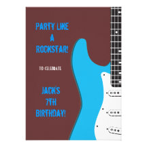 La partie aiment un Rockstar bleu Carton D'invitation