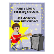 La partie aiment une vedette du rock ! cartons d'invitation