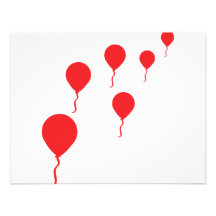 la partie rouge monte en ballon l'icône faire-parts
