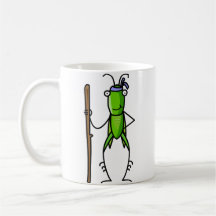 La patience, tasse de sauterelle se tenant avec le