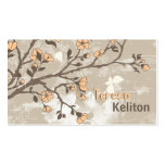 La pêche vintage fleurit le taupe grunge floral cartes de visite professionnelles