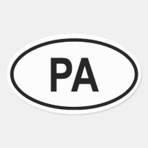 La Pennsylvanie "PA " Autocollants