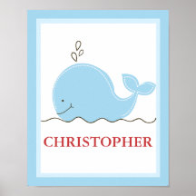 La petite baleine bleue a personnalisé la copie d' affiches