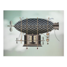 La petite machine de vol Noir de Steampunk de diri Cartes Postales