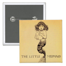 La petite sirène badge avec épingle