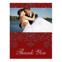 La photo florale cramoisie élégante de mariage vou cartes postales
